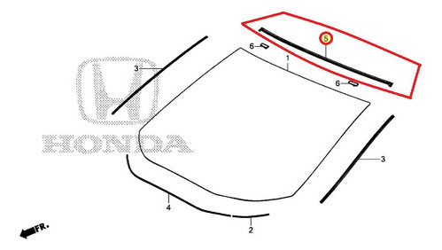 Moldura/guarnicao Para-brisa Dianteiro Superior - Civic 2013