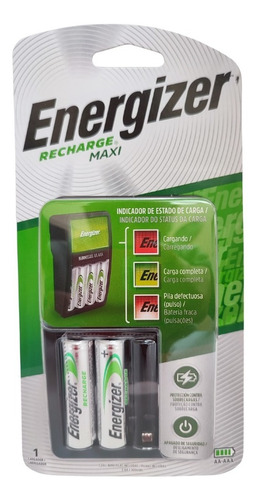 Imagen 1 de 8 de Cargador Para Baterias Recargables Maxi Energizer   