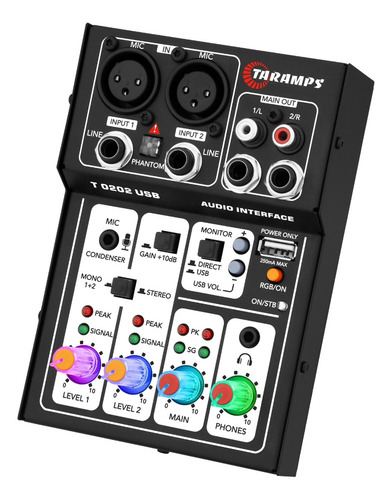 Mesa Som T0202 Interface Usb Xlr P10phantom Power 48v Preta