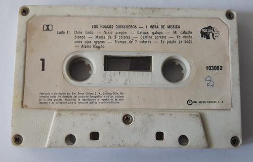 Los Huasos Quincheros  Cassette Original (sin Caratula)
