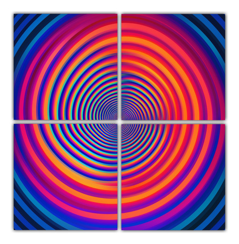 80x80cm Cuadro Abstracto Formas Geométricas Ilusiones Ópti