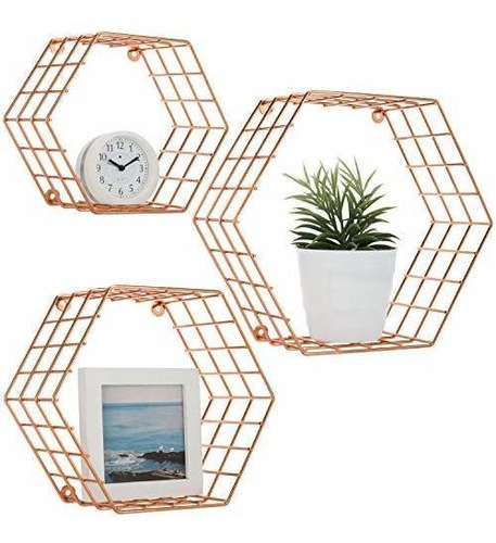 Mygift Estantes Hexagonales Para Colgar En La Pared, 3 Unida