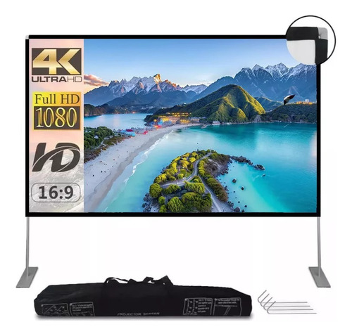 Pantalla De Proyector Portátil Plegable De 120'' Con Soporte
