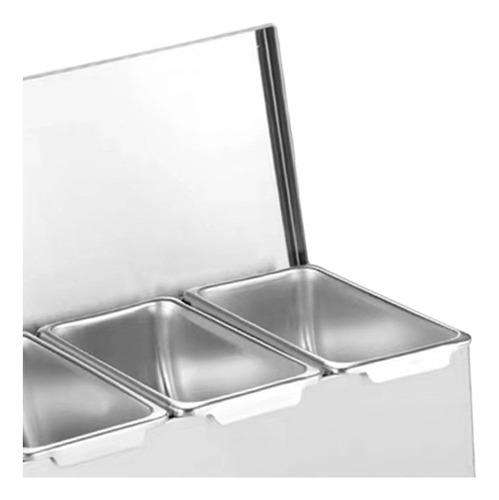 Caja De Condimentos De Acero Inoxidable, Caja De 4 Rejillas