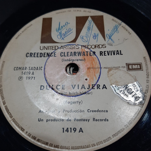 Simple Creedence Clearwater Revival United Artist Record C23