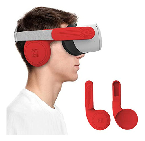 Auriculares De Silicona Para Oculus Quest 2 Vr (rojos)