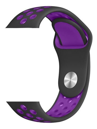 Pulseira Para Esporte Com Furo Compatível Com Watch Diversos Cor Preto E Roxo