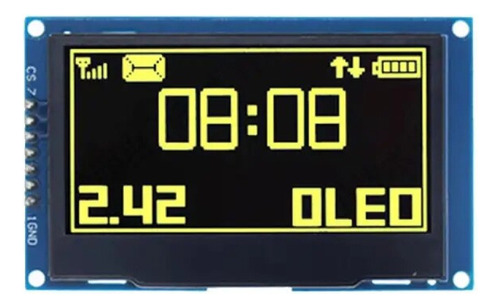 Display Oled Amarillo Spi 2.4 Pulgadas 128x64 Ssd1314