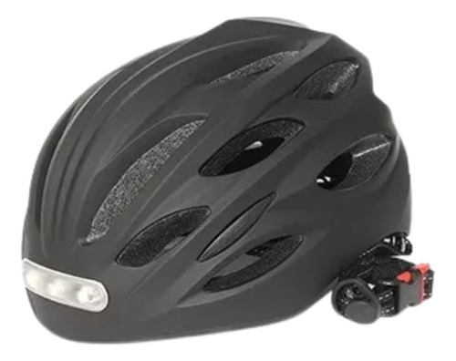 Casco de bicicleta MTB/Speed con LED frontal y destellante trasero, color negro, talla única