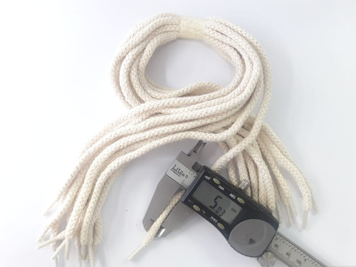 Imagen 2 de 2 de Cordón Con Puntera Redondo De Algodón Crudo 60 Cm X 12 Unid