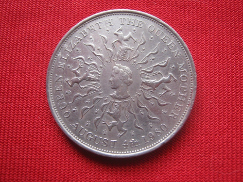 Gran Bretaña 25 Pence 1980 Reina Madre 