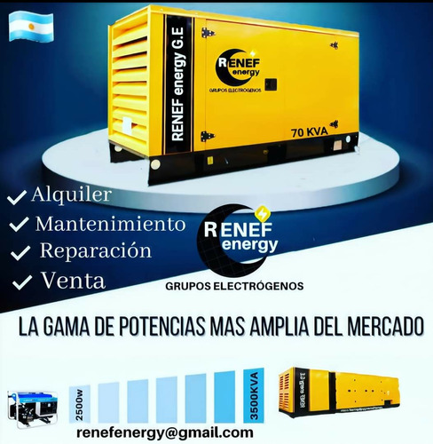 Generadores Grupos Electrógenos Renef Energy Alquiler Venta 