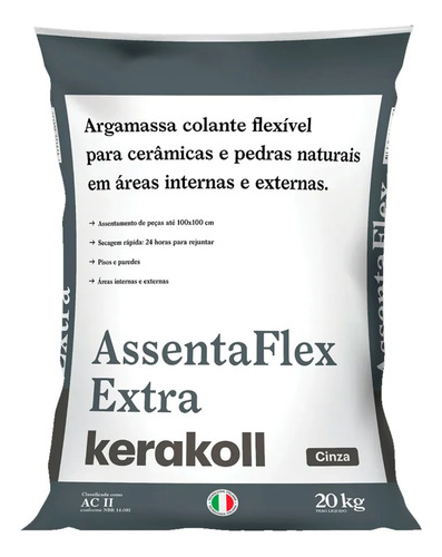 Argamassa Assentaflex Extra Cinza Ac-ii - 20kg - Kerakoll