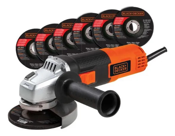 Kit Esmeriladora Angular 4 1/2 pul 920W Black+Decker G720x6d