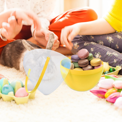 Huevo De Pascua Transparente Con Asa Para Niños, Tamaño Gran