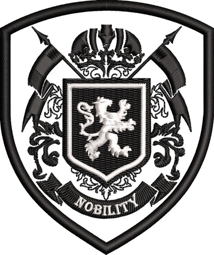 Imagen 2 de 2 de Parche Bordado Escudo Medieval 9,2cm X 7,7 Cm
