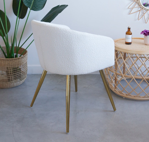 Zamibia Silla Beirut Pana Terciopelo Moderna Sybil Thea Asiento Crema Boucle