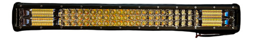 Barra Led Off Road 72 Leds 234w 36cm Dual Color Com Strobo