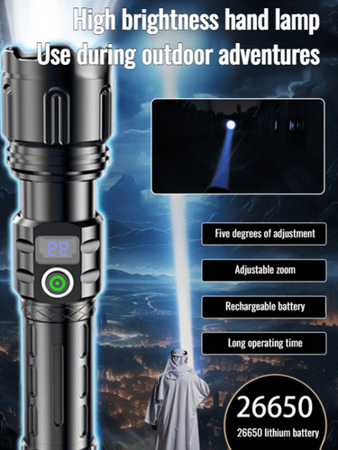 A Linterna Potente De Alto Brillo Con Zoom Telescópico