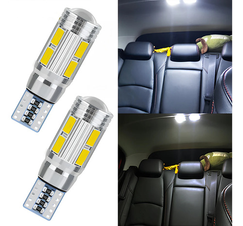 2 Faros Led T10 Lupa Canbus Pellizco Sin Señal Error 250lm