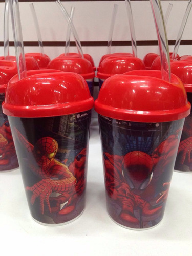 Vaso Pitillo Spiderman Sorpresas Fiestas Piñatas Regalos