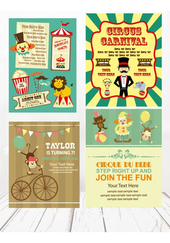 Kit Imágenes Vectorizadas Circo Payasos Ticket Clown