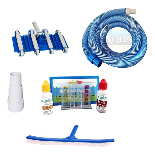 Kit De Mantenimiento Para Alberca 5 Pza Manguera 7 Mts + Kit