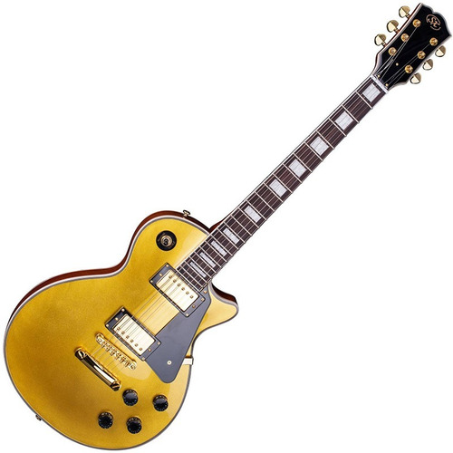 Guitarra Sx Les Paul Pool Eh3 Gold Top Dourada 2 Humbucker