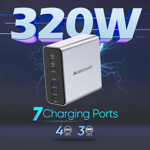 Cargador Usb C De Aleación De Aluminio De 320 W, Estación De