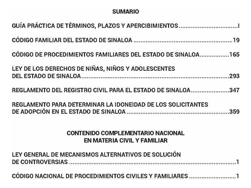 Legislación Esencial Familiar Sinaloa. Código Familiar
