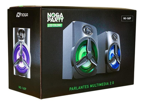 Imagen 5 de 5 de Parlantes Multimedia Pc Noga Party Ng-160p 8w Rgb Led 3.5mm