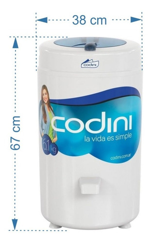 Imagen 3 de 10 de Secarropas Codini Advance 2800rpm 6,1kg Seca Ropa Ad 61