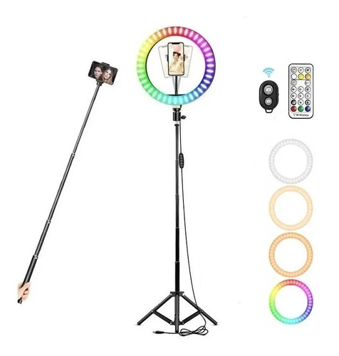 Luz Aro 26 Color Con Anillo Ajustable Por Control Remoto.