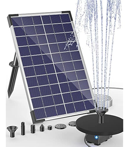 Fuente Solar Bilingüe Para Baño De Pájaros, Kit De Panel Sol