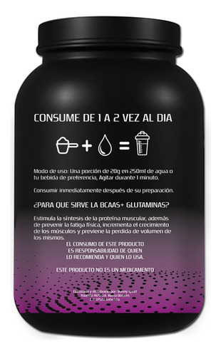 Aminoácidos Bcaas + Glutamina Fast 1kg Varios Sabores Mango
