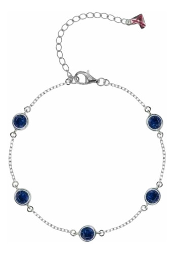 Pulsera Carmin Plata 925 Piedras Azules Ca76128ppln