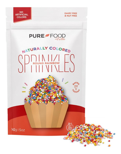 Comida Pura De Estee, Rainbow Nonpareils | Sprinkles Veganos