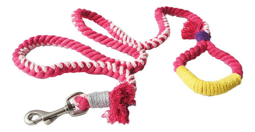Correa De Perro Duradera Cuerda De Rosa Doble Color