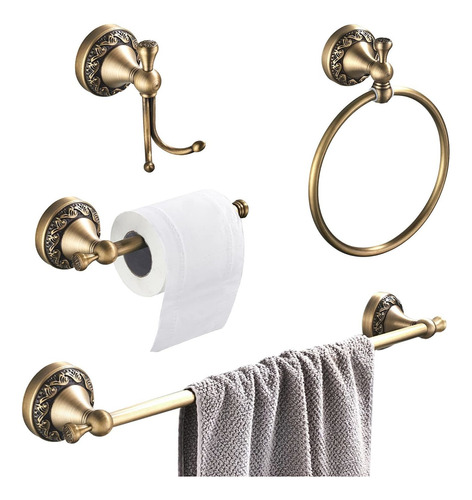 Set De 4 Accesorios Para Baño Bronce Antiguo Bathsir -7mjg4