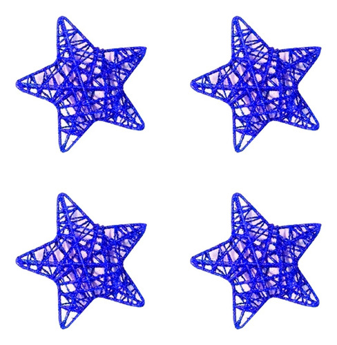 Adorno Navideño Estrellas Colgante X4 U. Arbol Navidad 8cm