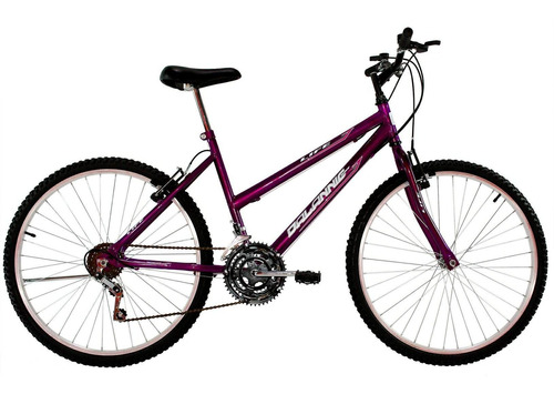 Bicicleta Aro 26 Feminina Adulta Life 18 Marchas Roxa Violet