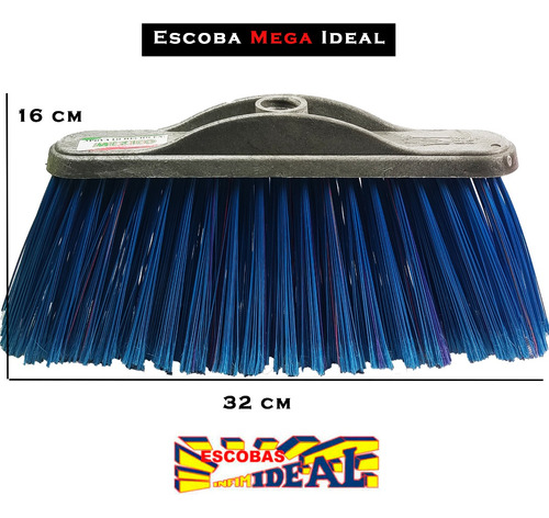6 Escoba Súper Cepillo Económico Mega Ideal C/bastón Metal