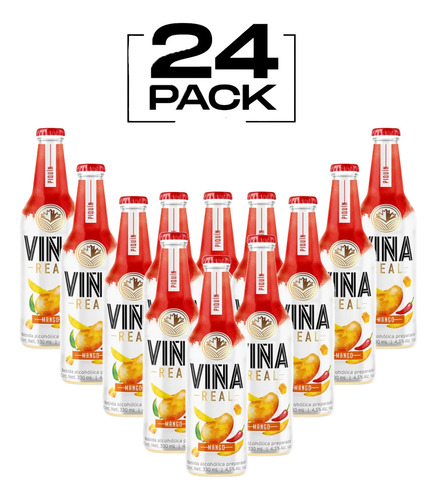 Pack De 24 Bebida Preparada Viña Real Mango Piquín 330 Ml