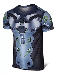 Rulercosplay Fashion Game Shirt Overwatch Genji Short Sleeve