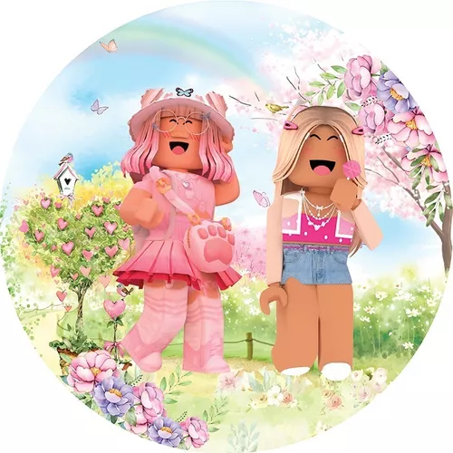 Painel de festa roblox rosa menina