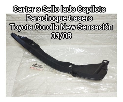 Carter Rh Parachoque Tras Toyota Corolla 03/08 New Sensación