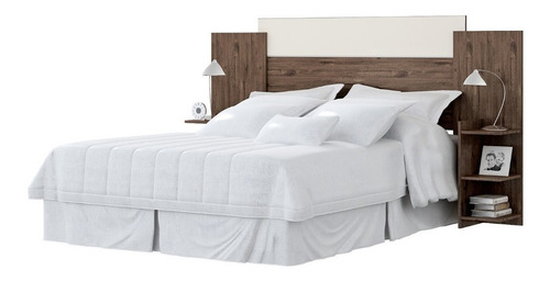  Cabeceira de cama ACP Móveis Isabela 2 corpos 218cm x 115cm café/off white