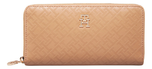 Tommy Hilfiger Cartera Mujer Aw0aw17258 Color Safari Canvas Diseño de la tela Liso