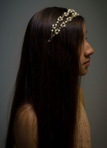 Imagen 3 de 8 de Tocado Diadema Tiara Novia Xv Años Comunión Bautizo Jime