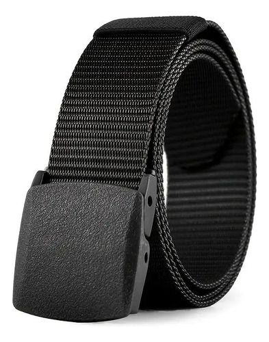 Cinturon / Corre Tactico Color Negro Nylon Hebilla Plastica